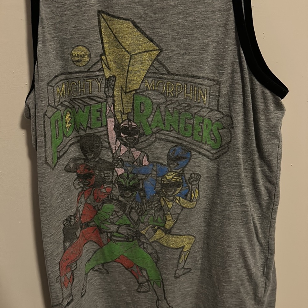 Mighty Morphing Power Rangers M Gray Power Rangers Tank Top - Picture 3 of 9